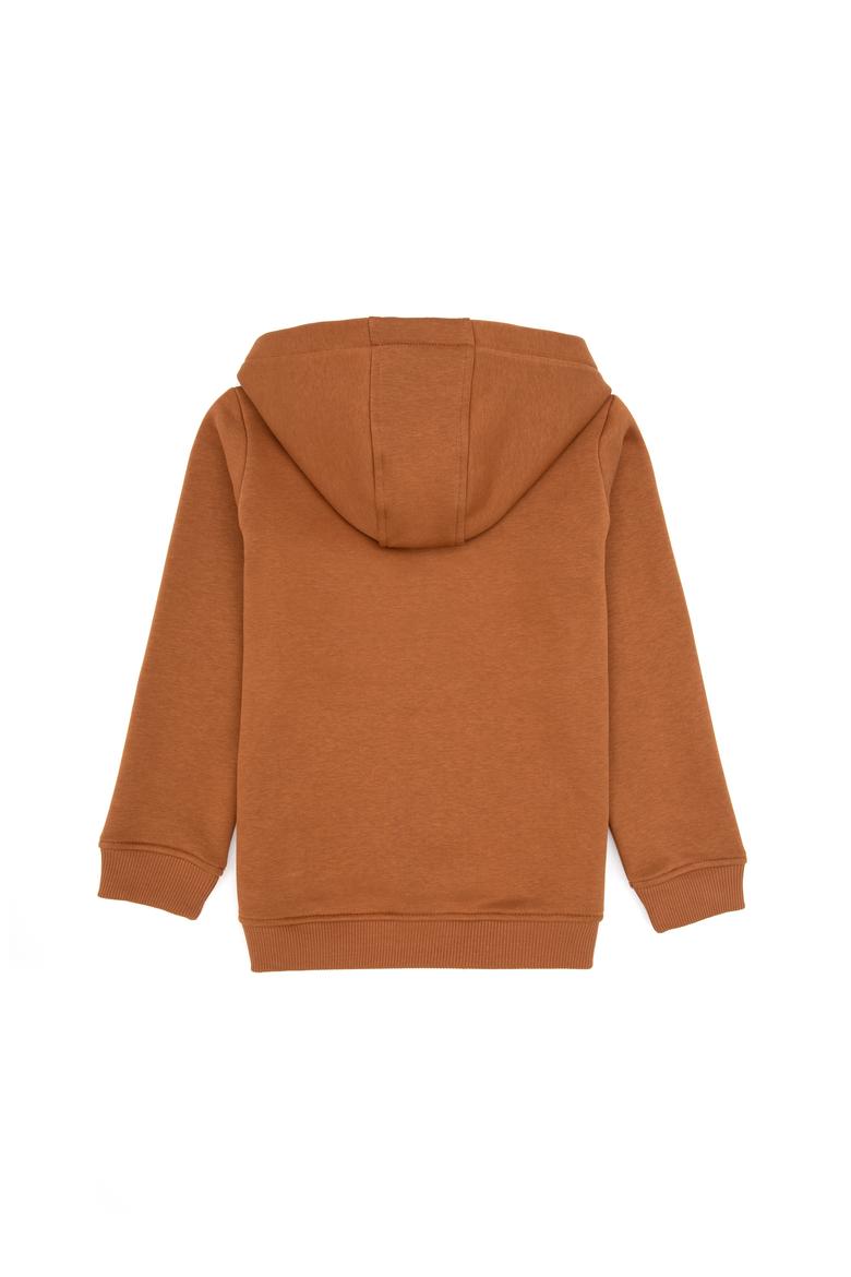 Erkek Çocuk Camel Kapüşonlu Basic Sweatshirt - 50313808161