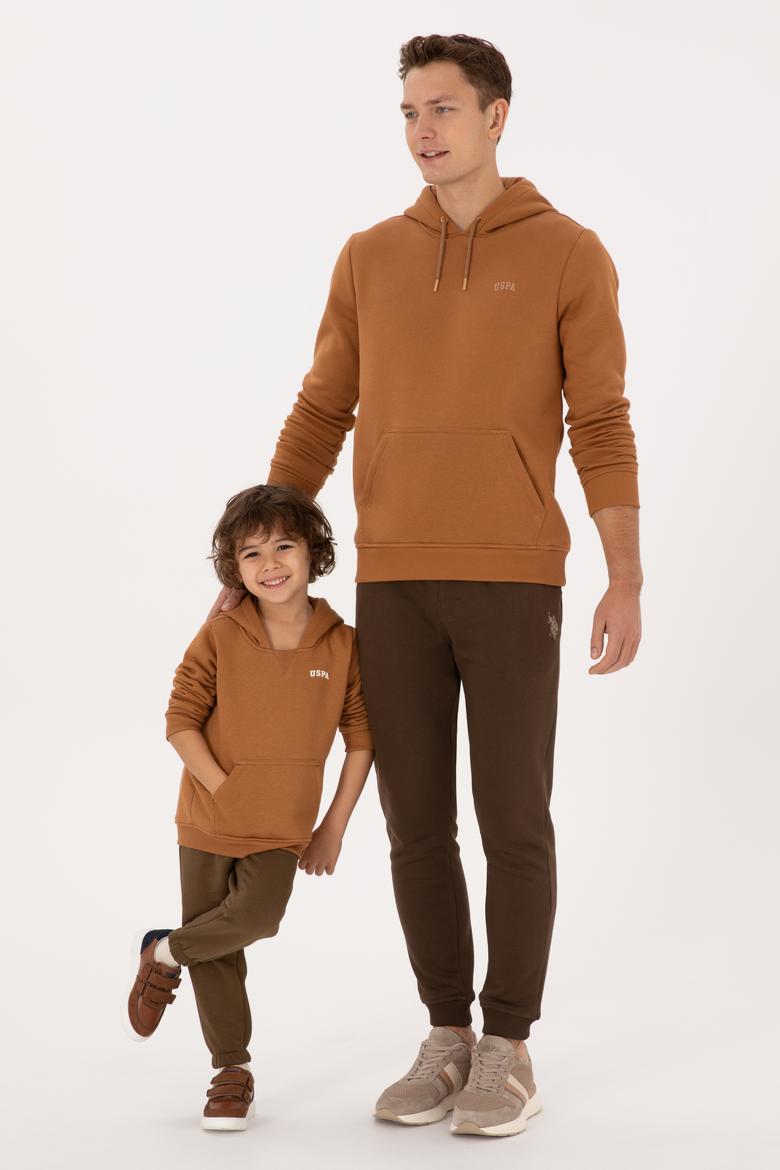 Erkek Çocuk Camel Kapüşonlu Basic Sweatshirt - 50313808161