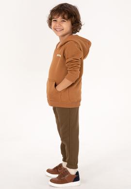 Erkek Çocuk Camel Kapüşonlu Basic Sweatshirt - 50313808161