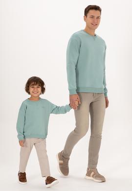 Erkek Çocuk Mint Bisiklet Yaka Basic Sweatshirt - 50313829067