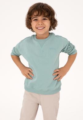 Erkek Çocuk Mint Bisiklet Yaka Basic Sweatshirt - 50313829067