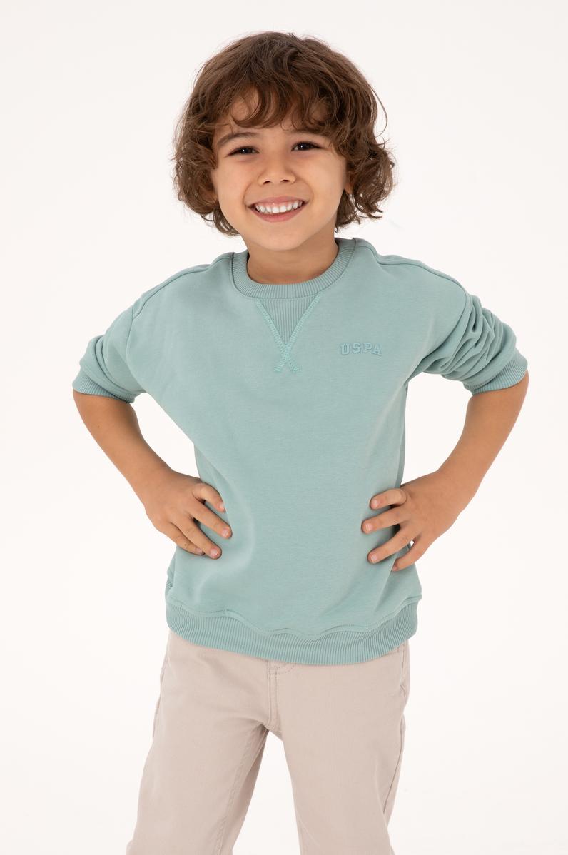 Erkek Çocuk Mint Basic Sweatshirt