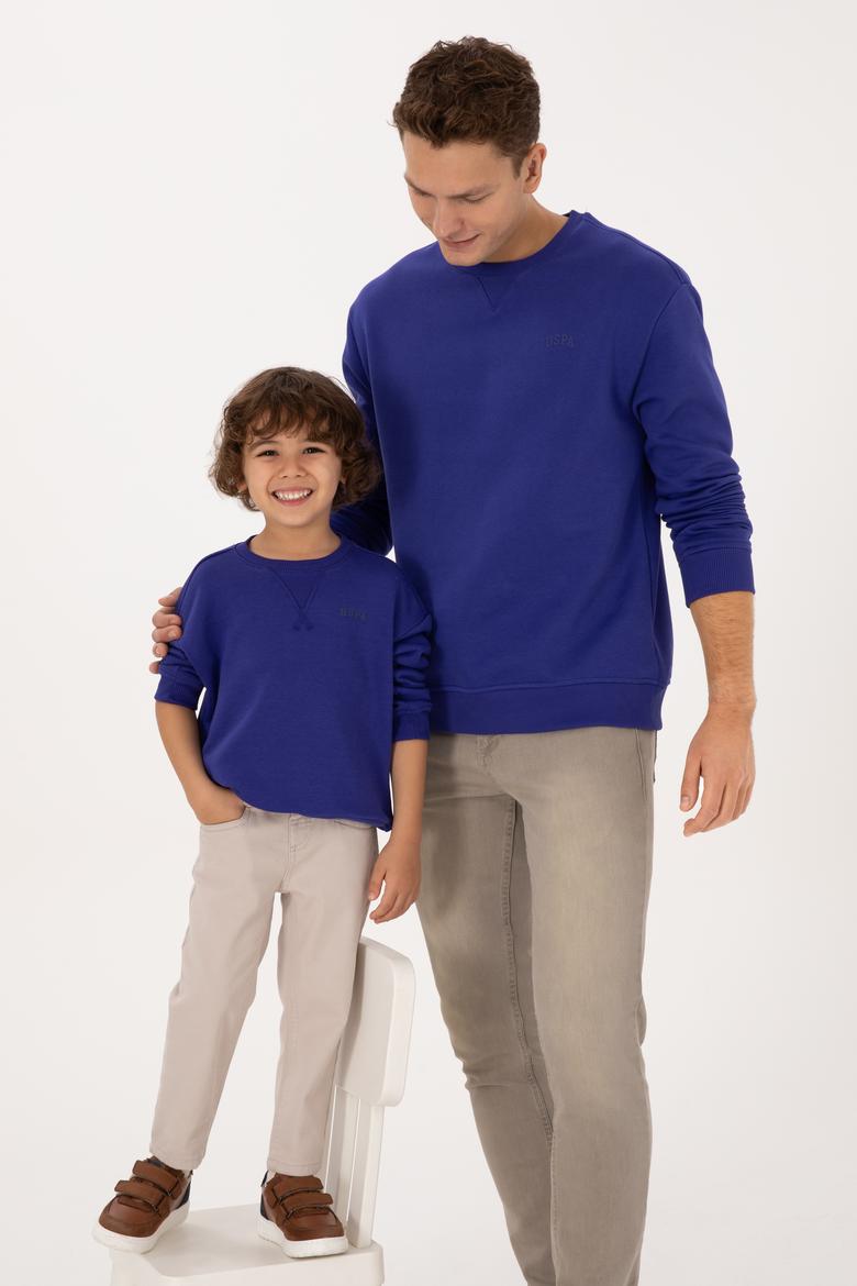Erkek Çocuk Mor Bisiklet Yaka Basic Sweatshirt - 50313829163