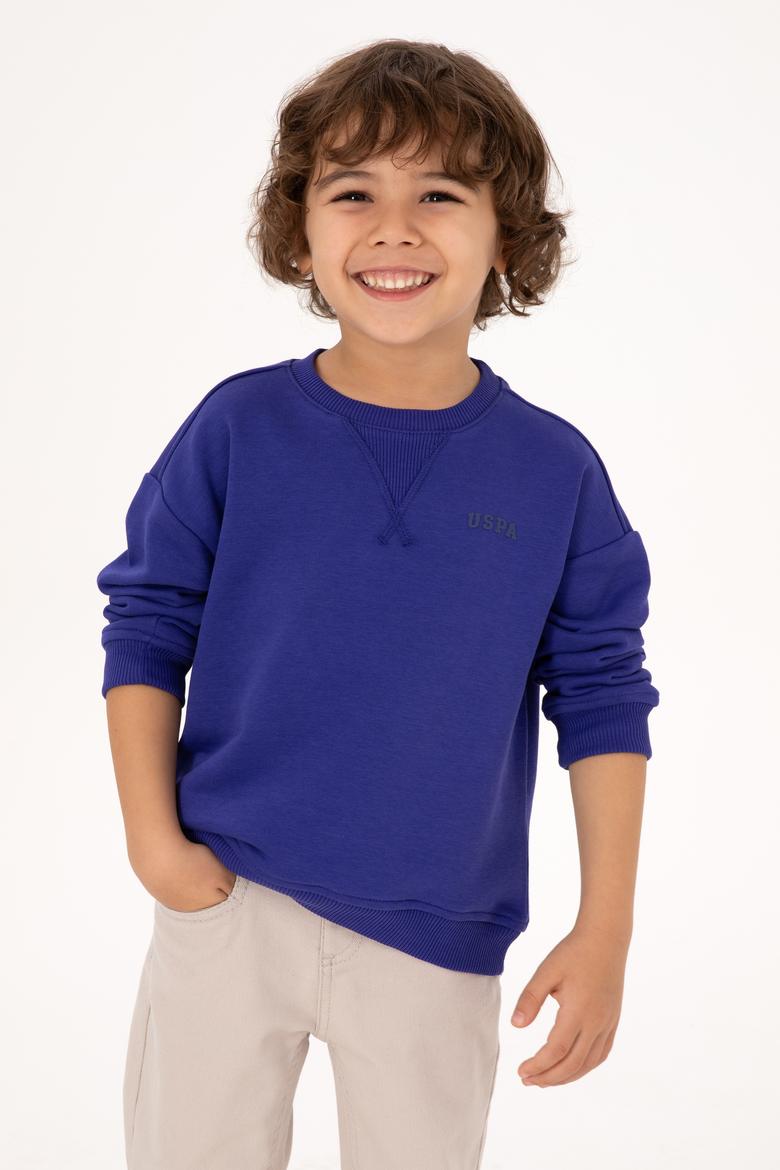 Erkek Çocuk Mor Bisiklet Yaka Basic Sweatshirt - 50313829163