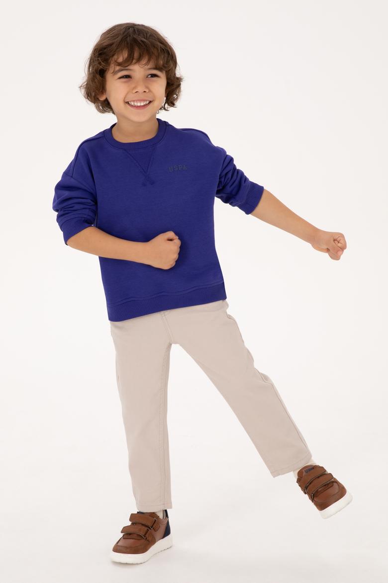 Erkek Çocuk Mor Bisiklet Yaka Basic Sweatshirt - 50313829163