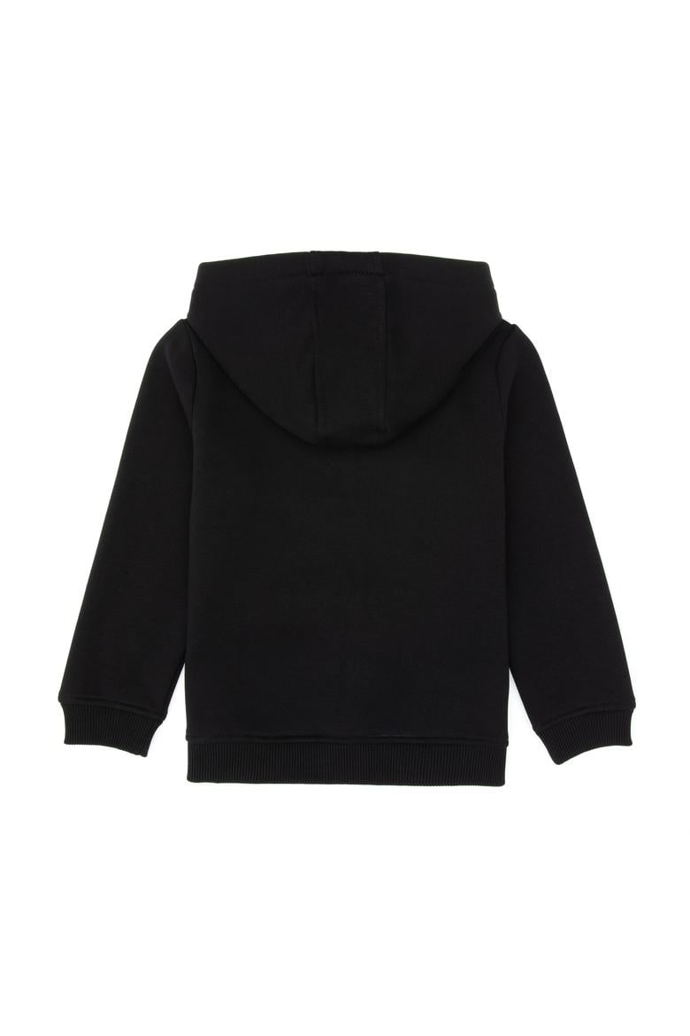 Erkek Çocuk Siyah Fermuarlı Kapüşonlu Sweatshirt - 50313852180