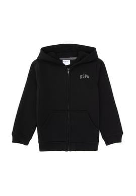 Erkek Çocuk Siyah Fermuarlı Kapüşonlu Sweatshirt - 50313852180