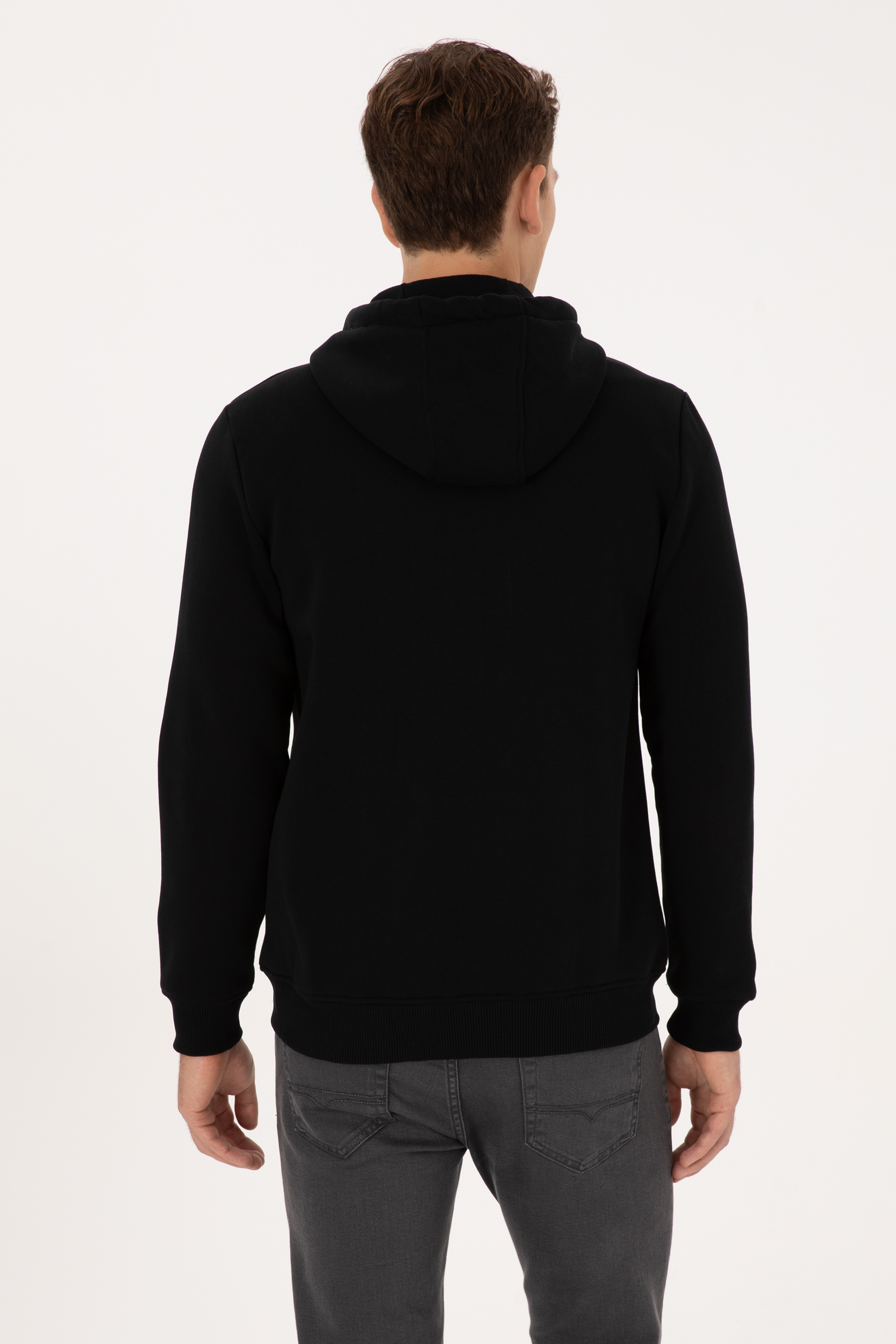 Erkek Regular Fit Siyah Şardonlu Örme Hırka - Image 5