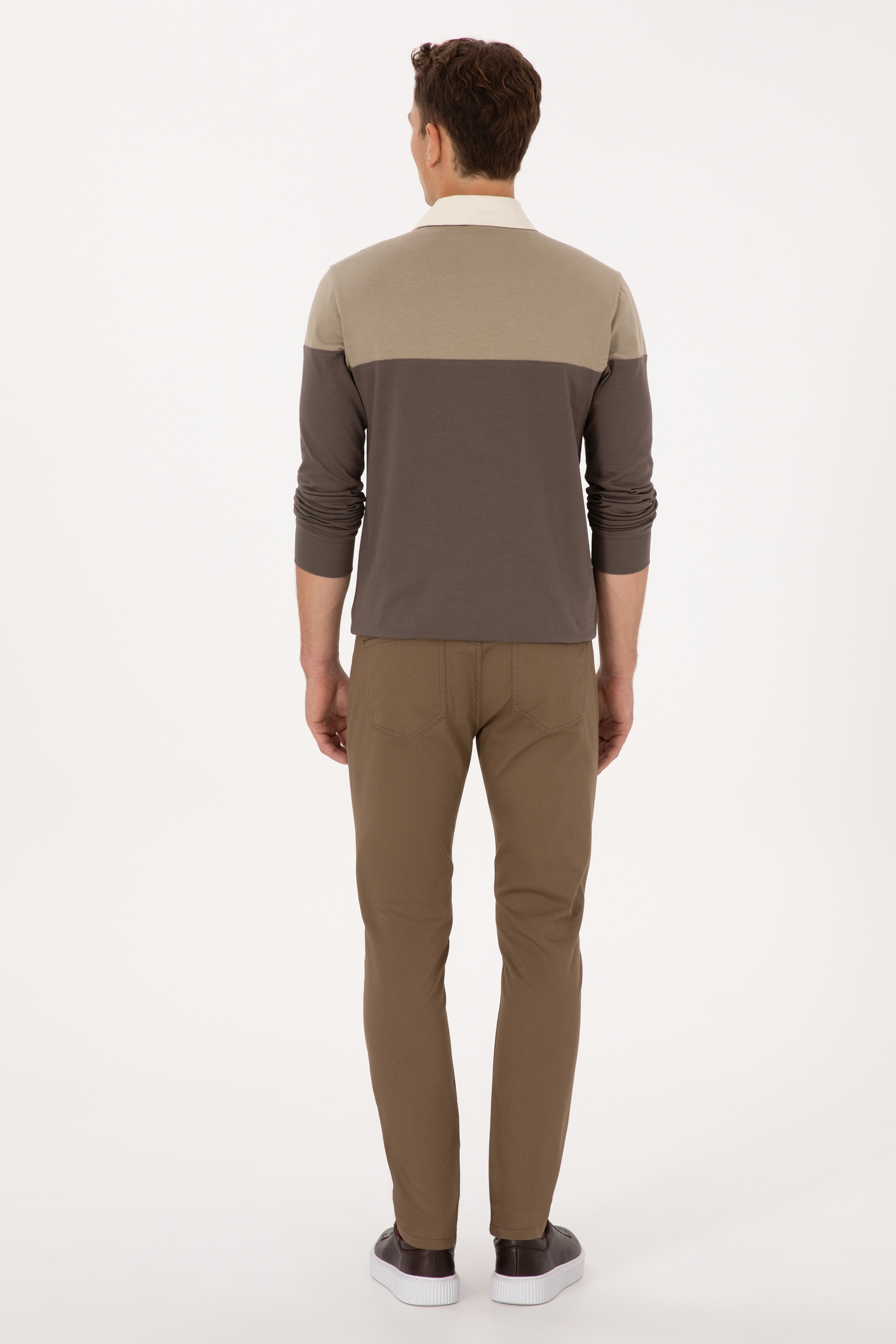 Erkek Slim Fit Haki Kanvas Pantolon - Image 4