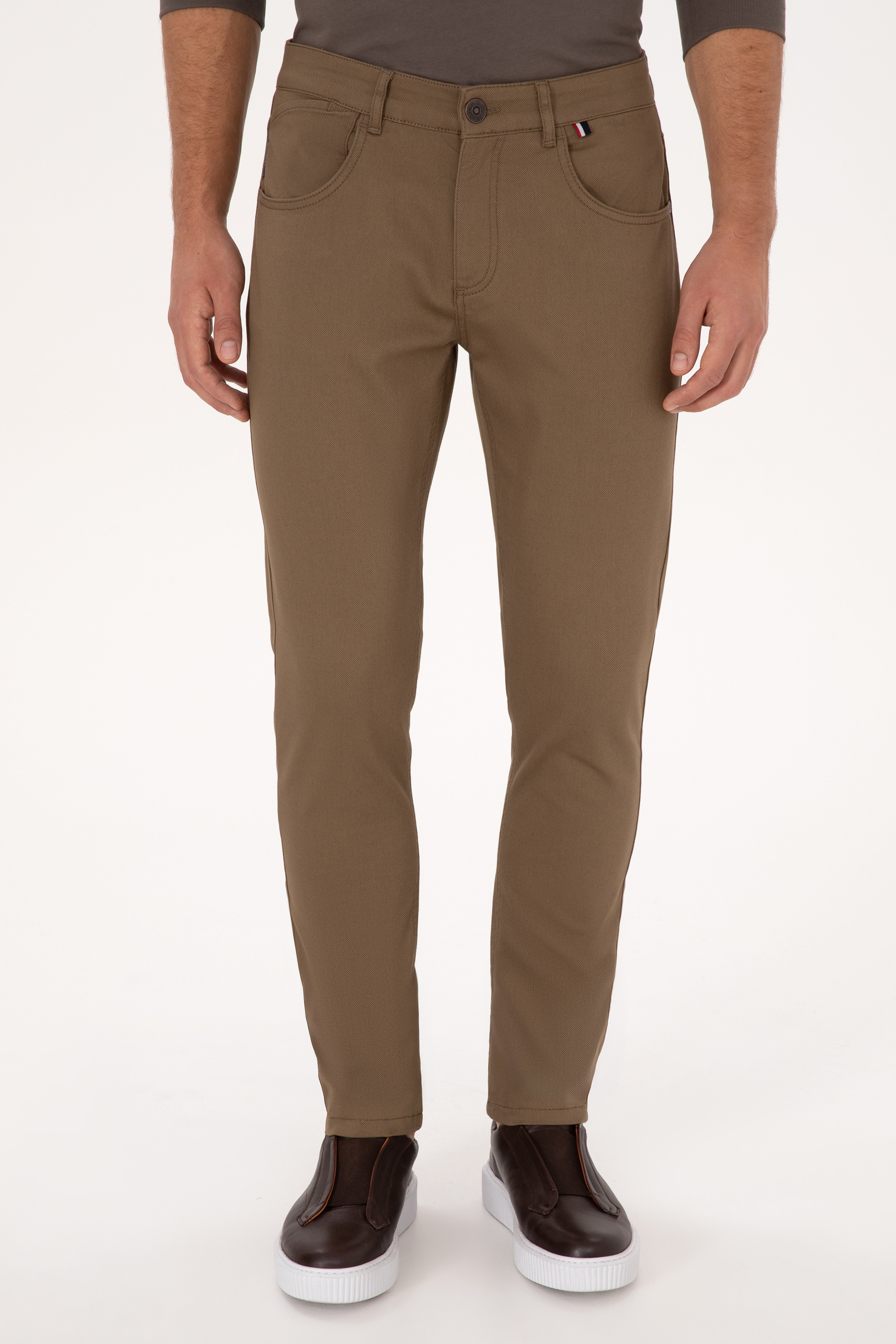 Erkek Slim Fit Haki Kanvas Pantolon - Image 2