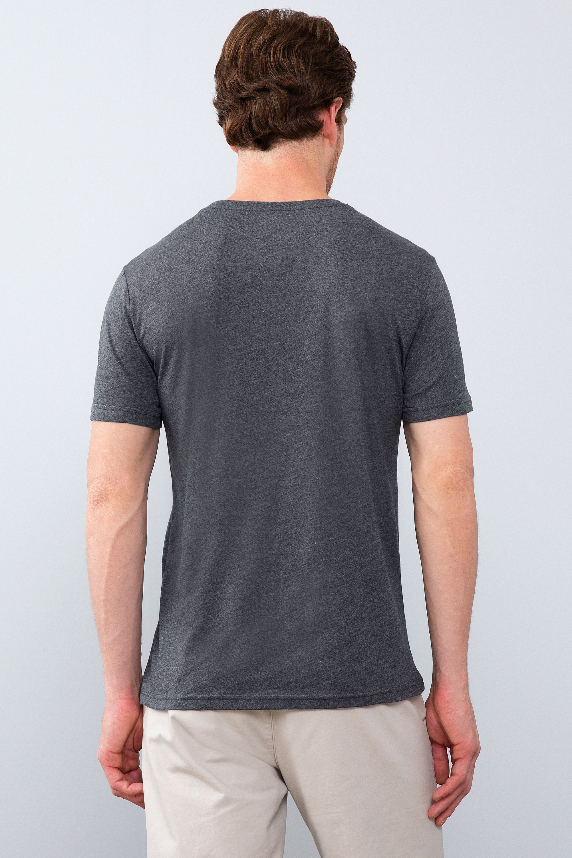 Erkek Koyu Gri Melanj Tişört - 50213595016