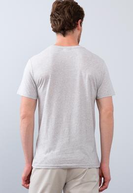 Erkek Açık Gri Melanj Tişört - 50213596018