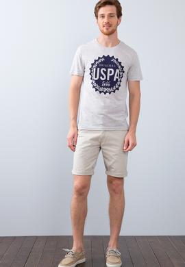 Erkek Açık Gri Melanj Tişört - 50213596018