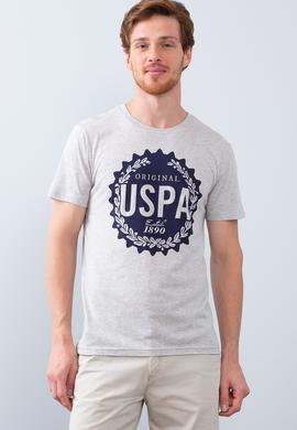 Erkek Açık Gri Melanj Tişört - 50213596018