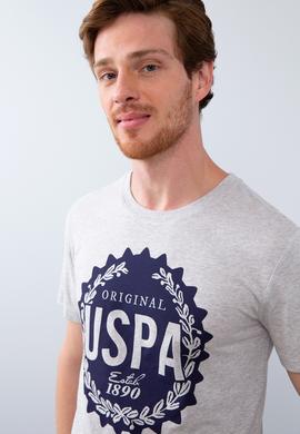 Erkek Açık Gri Melanj Tişört - 50213596018