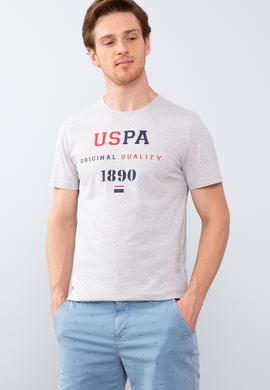 Erkek Açık Gri Melanj Tişört - 50213598017