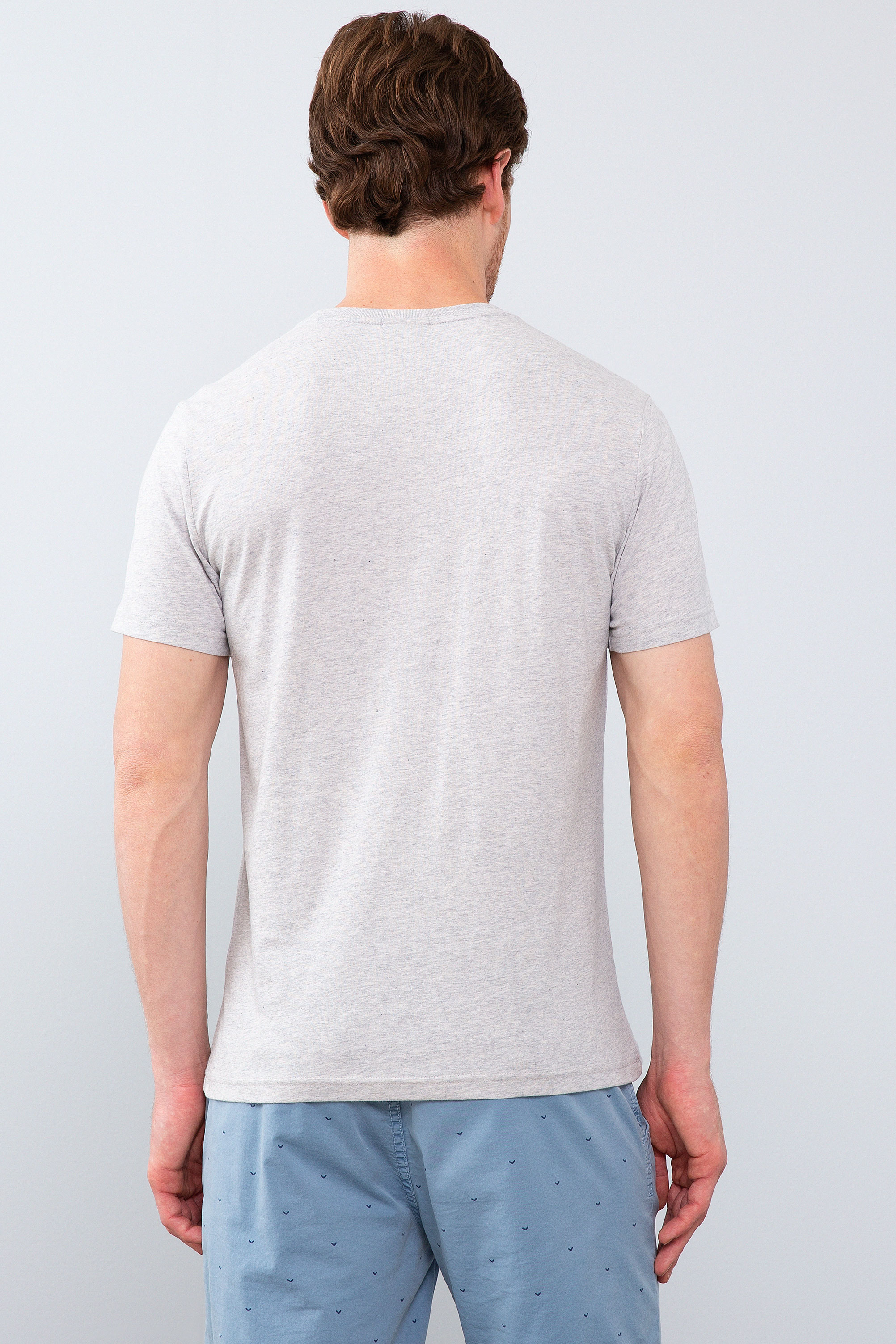 Erkek Açık Gri Melanj Tişört - 50213598017