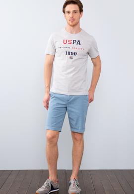 Erkek Açık Gri Melanj Tişört - 50213598017