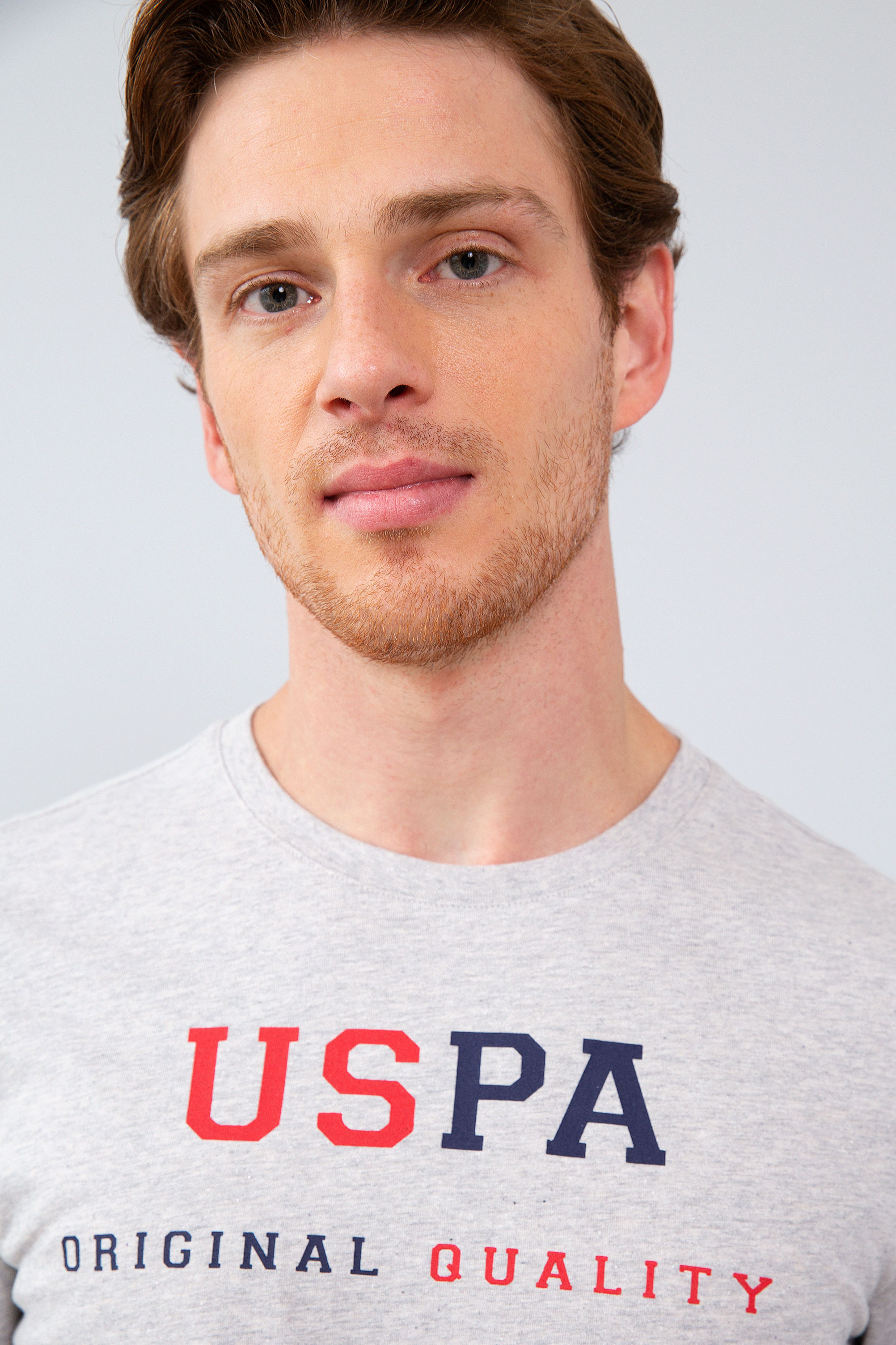 Erkek Açık Gri Melanj Tişört - 50213598017