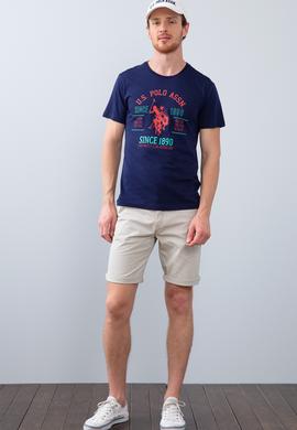 Erkek Lacivert Bisiklet Yaka T-Shirt - 50213597018