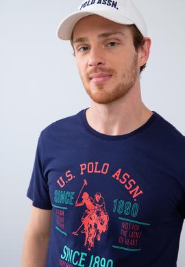 Erkek Lacivert Bisiklet Yaka T-Shirt - 50213597018