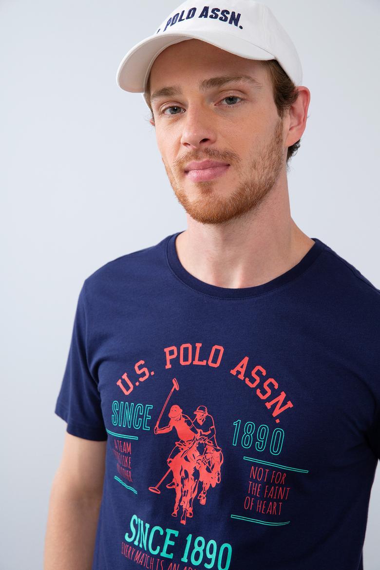 Erkek Lacivert Bisiklet Yaka T-Shirt