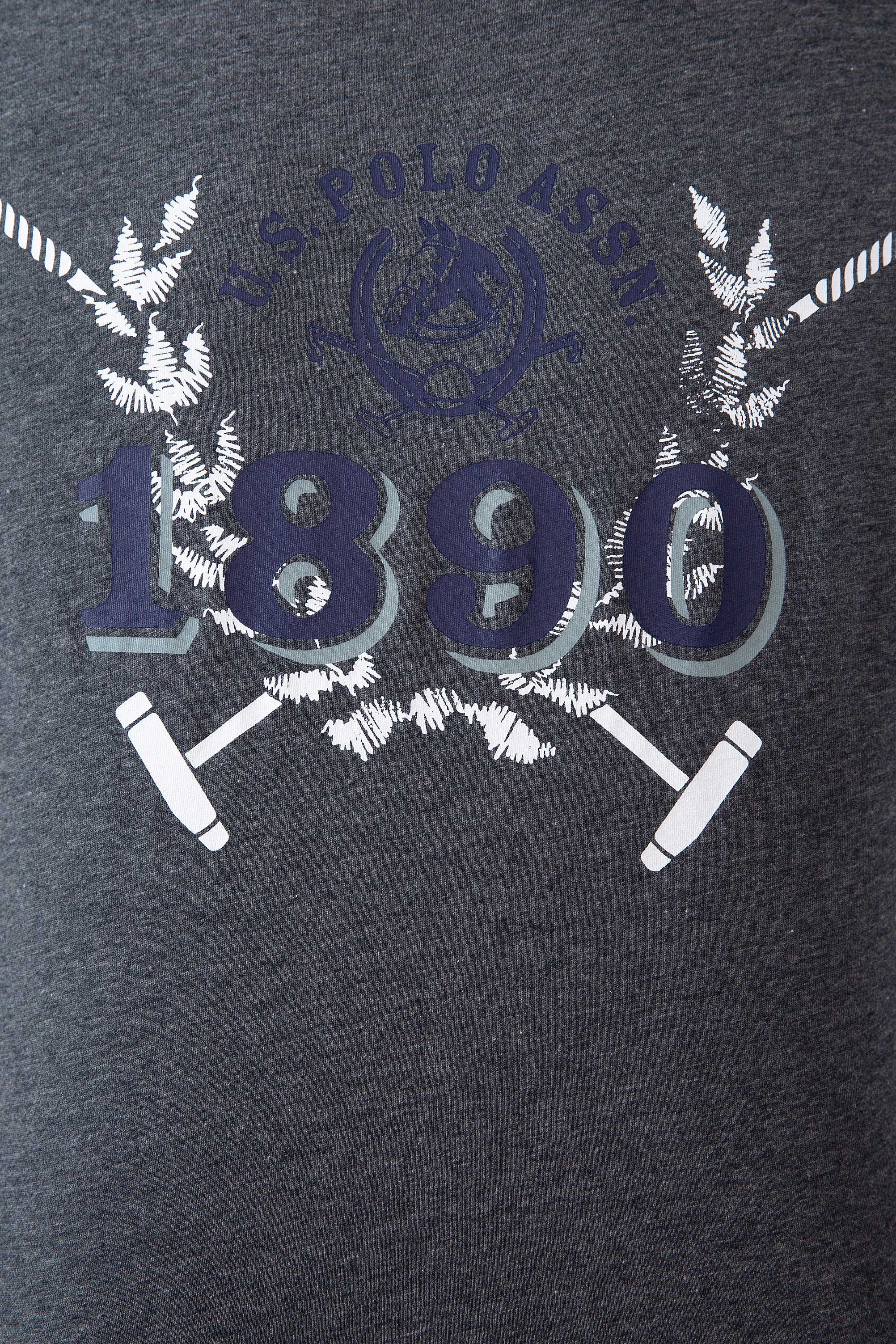 Erkek Koyu Gri Melanj Bisiklet Yaka T-Shirt - 50213601007