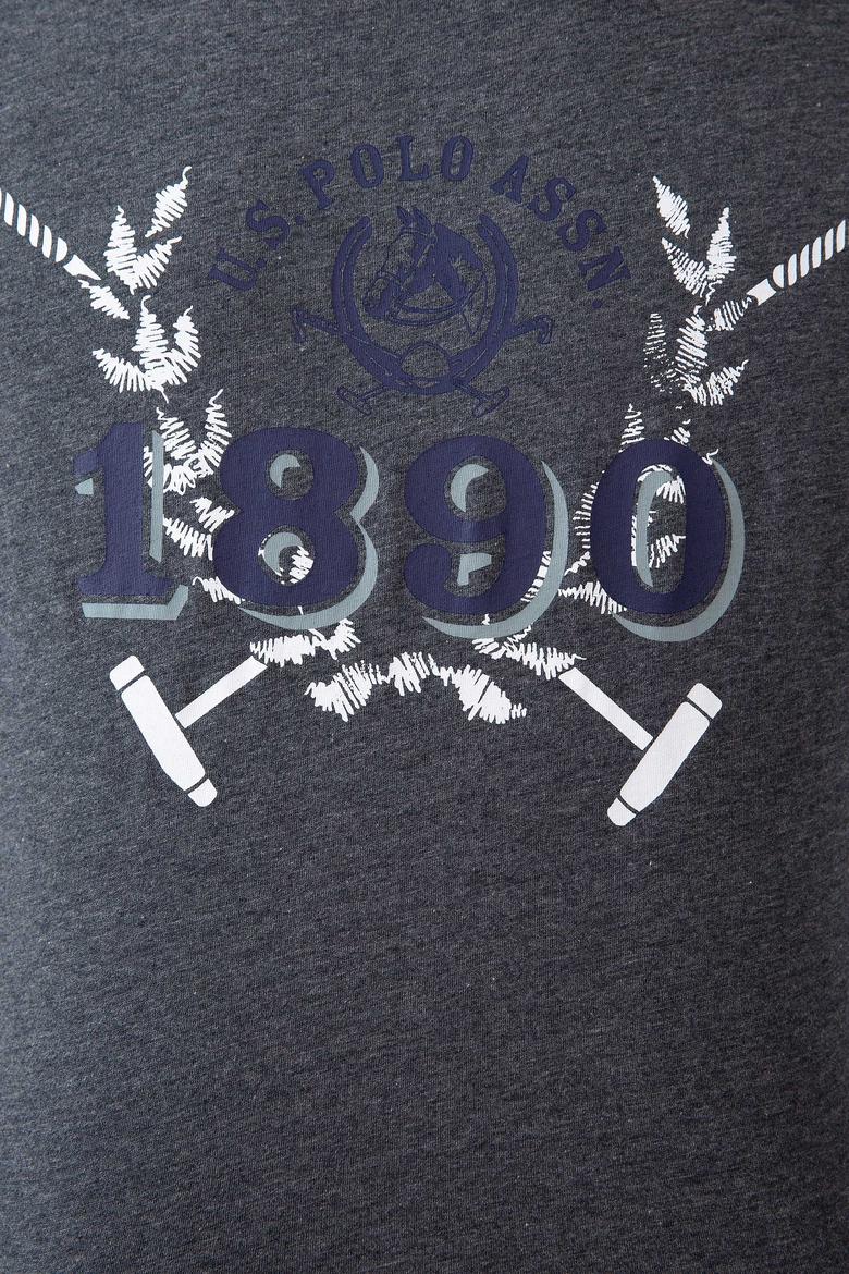 Erkek Koyu Gri Melanj Bisiklet Yaka T-Shirt - 50213601007