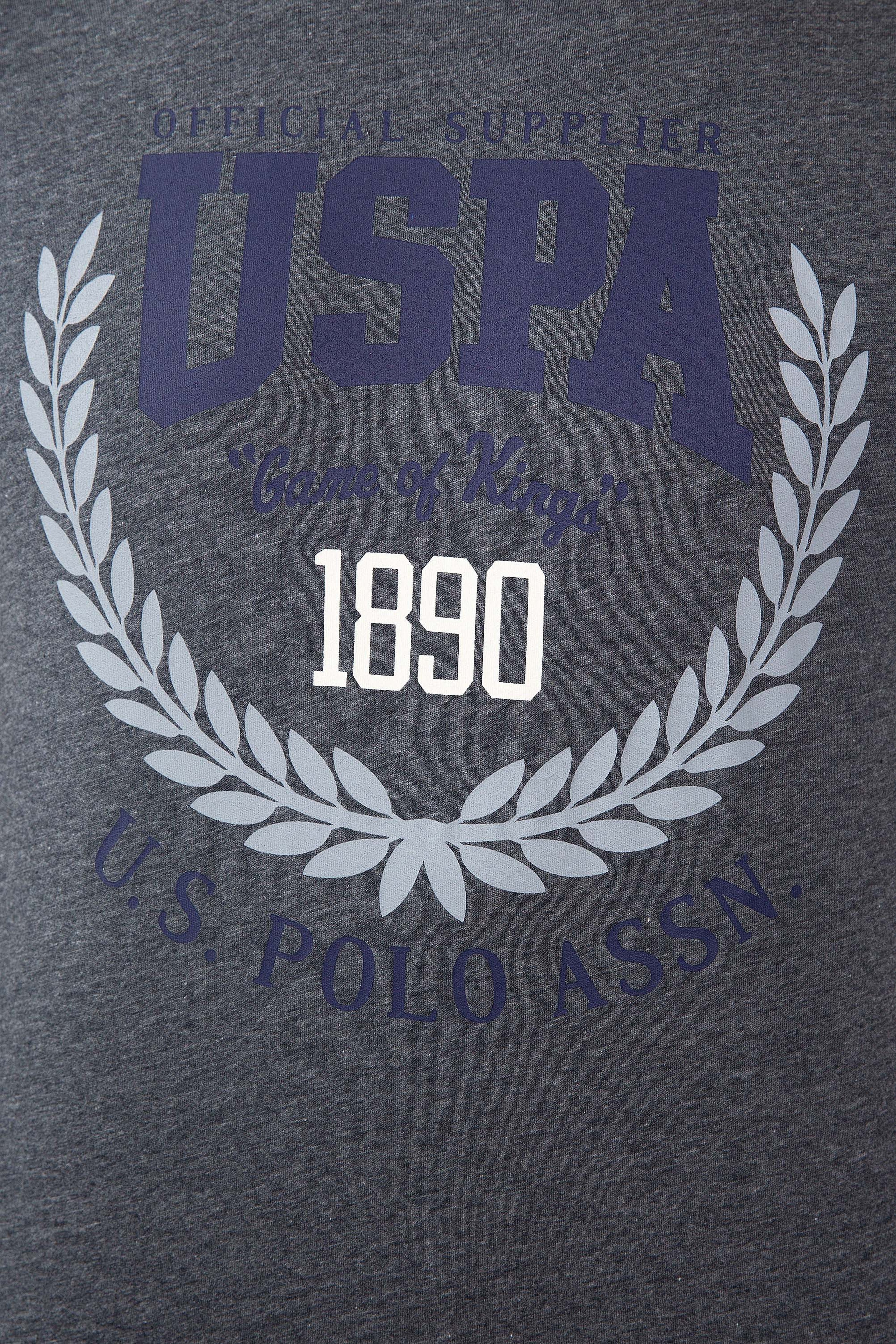 Erkek Koyu Gri Melanj Bisiklet Yaka T-Shirt - Image 5