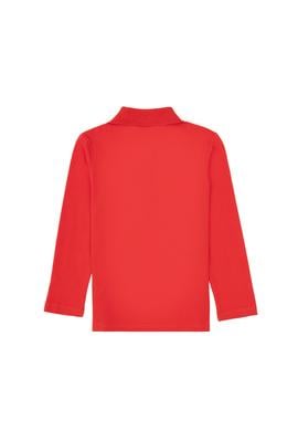 Kız Çocuk Kırmızı Polo Yaka Basic Sweatshirt - 50316836024