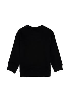 Kız Çocuk Siyah Simli Baskı Detaylı Bisiklet Yaka Basic Sweatshirt - 50314289023