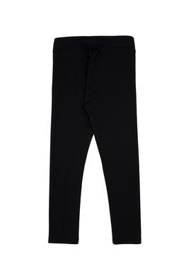 Kız Çocuk Siyah Nervürlü İnterlok Tayt - 50316891015