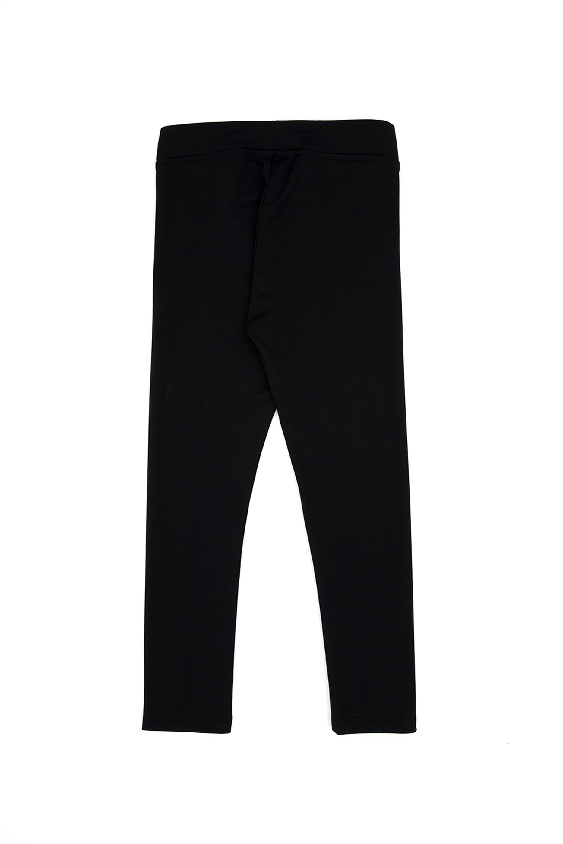 Kız Çocuk Siyah Nervürlü İnterlok Tayt