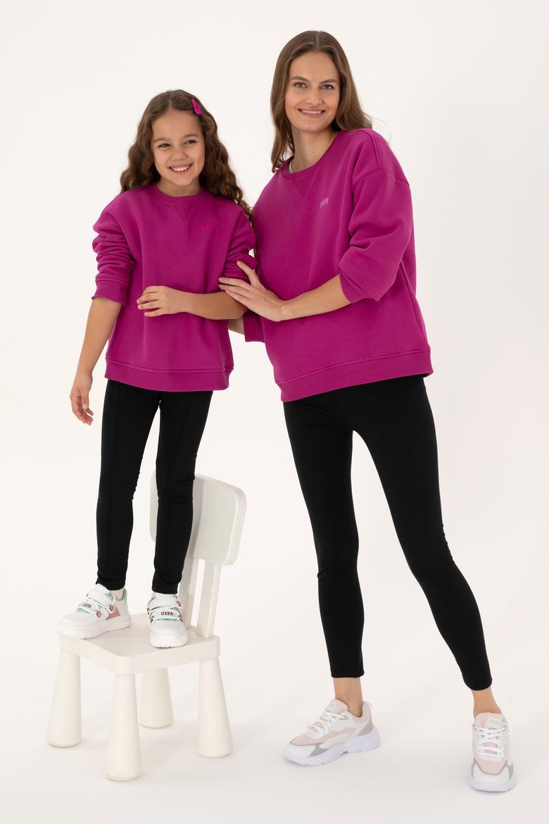 Kız Çocuk Siyah Nervürlü İnterlok Tayt - 50316891015