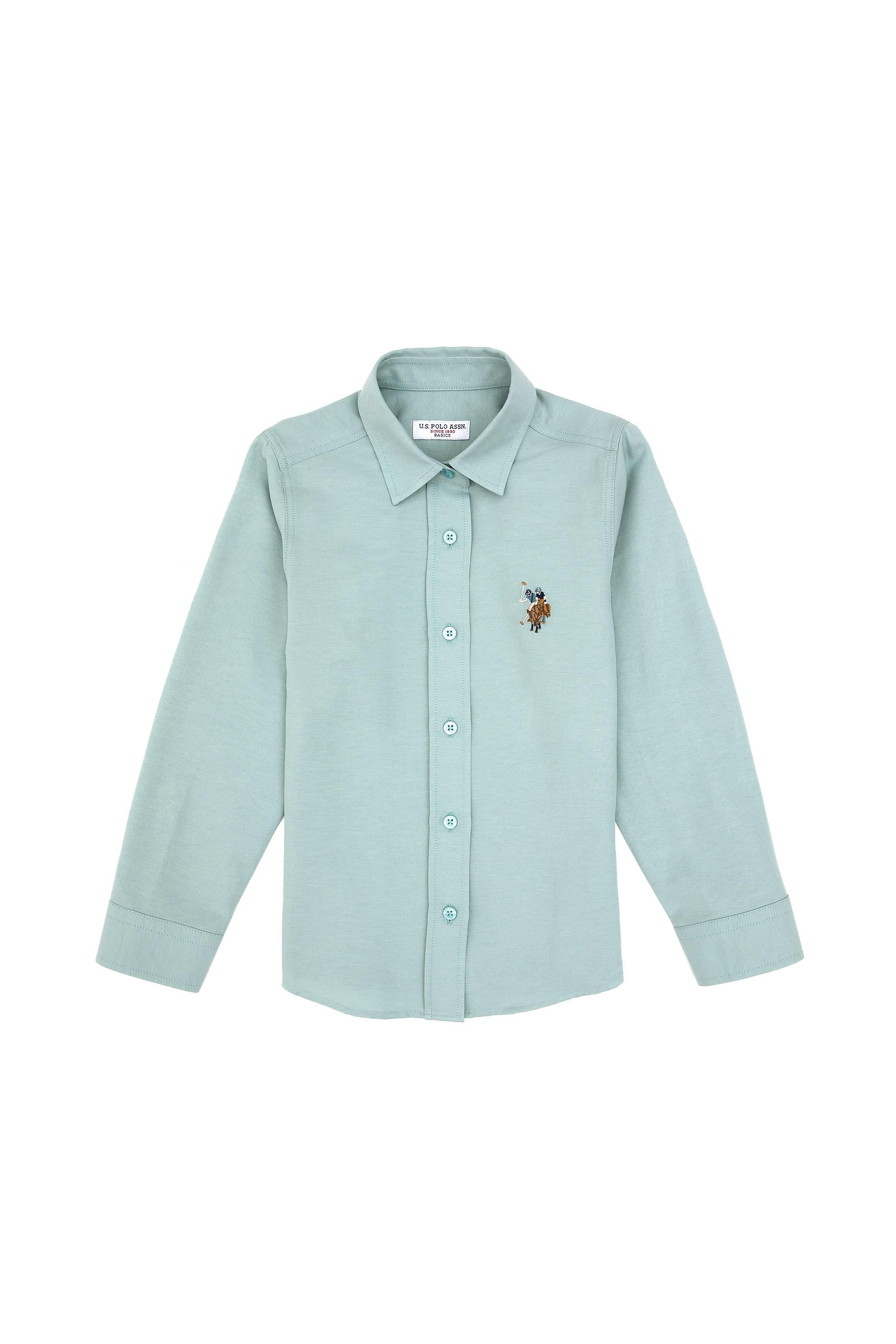 Kız Çocuk Mint Uzun Kollu Basic Gömlek