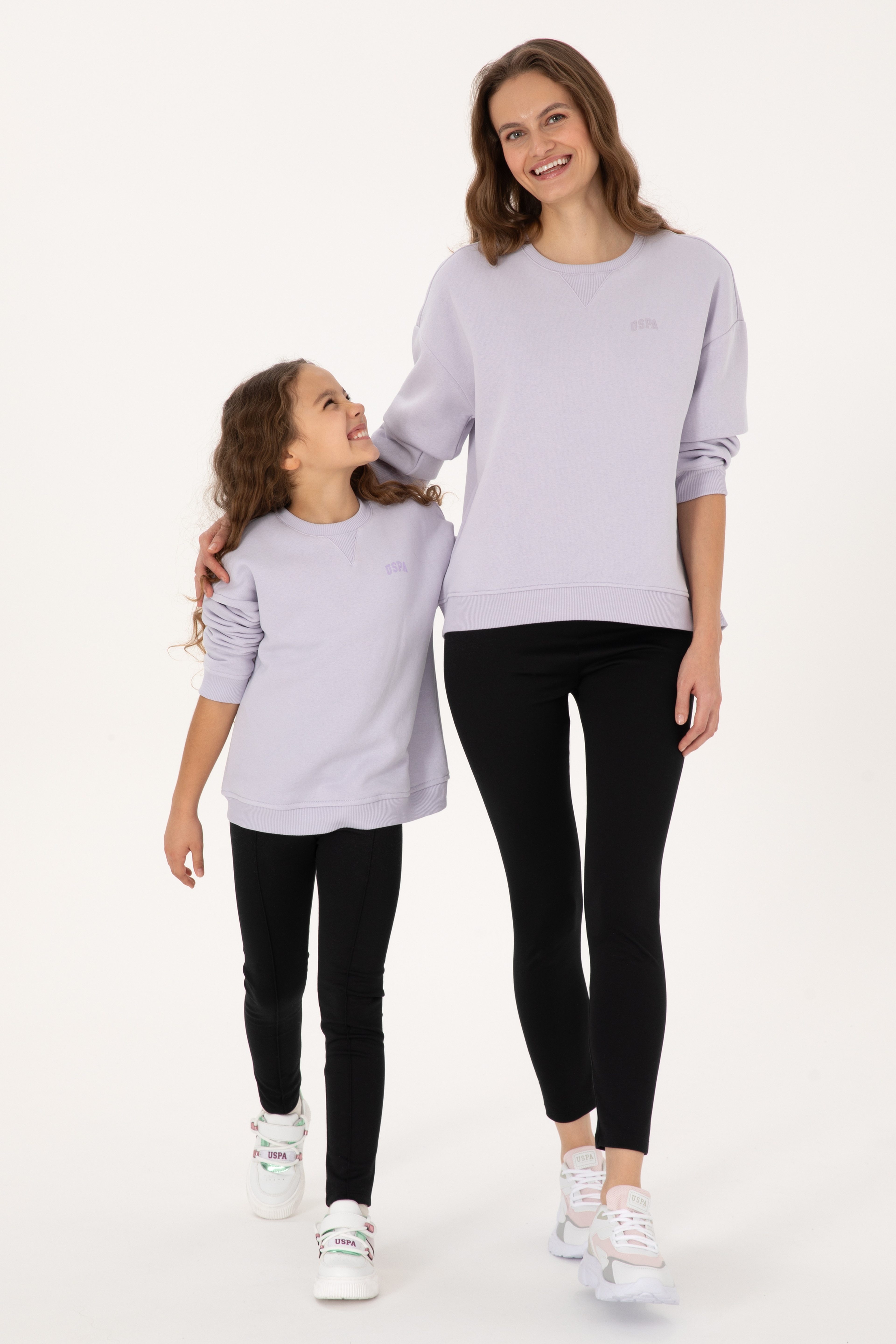Kadın Lavanta Şardonlu Bisiklet Yaka Basic Sweatshırt - Image 3