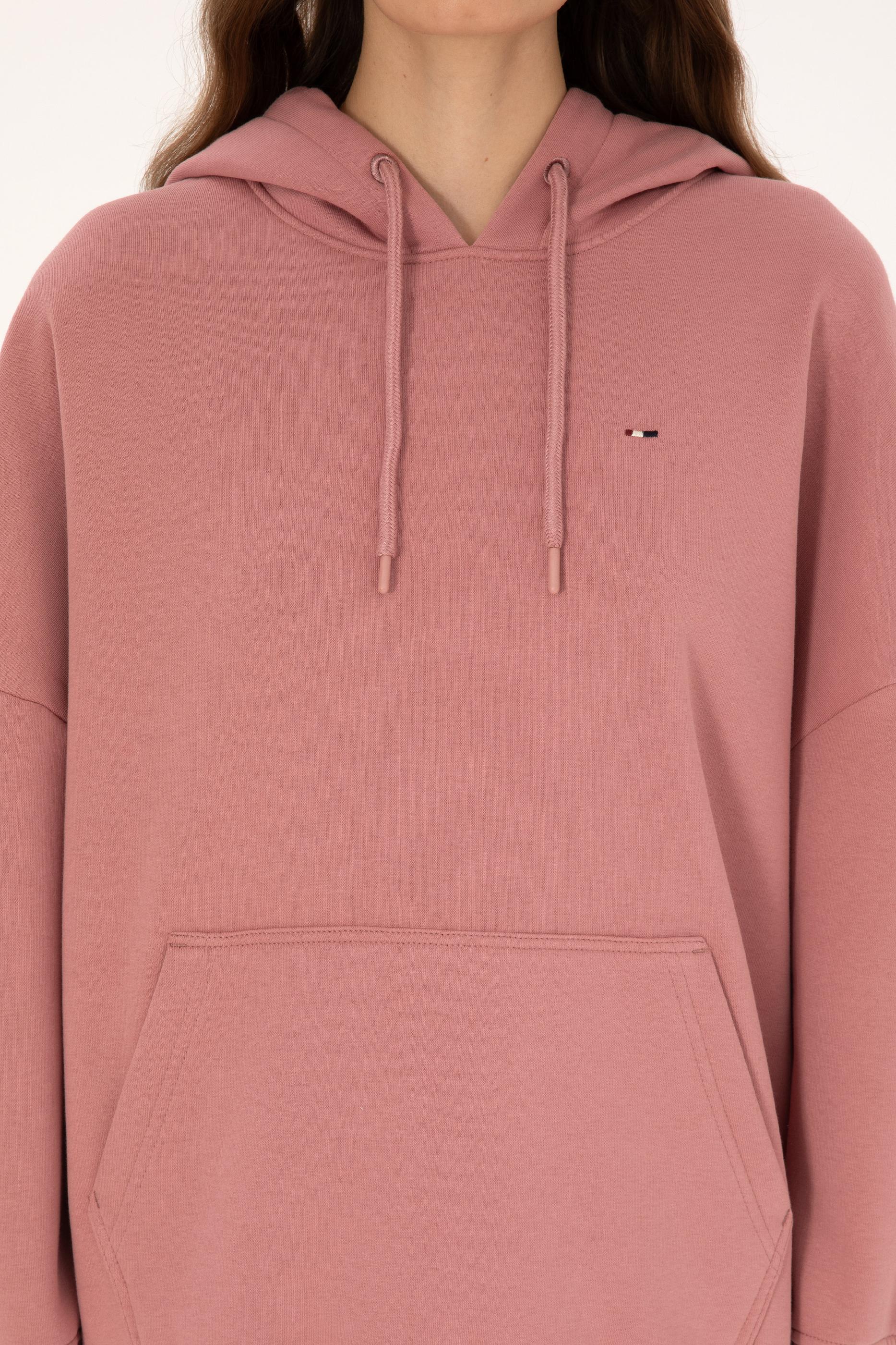 Kadın Gül Kurusu Şardonlu Kapüşonlu Sweatshırt