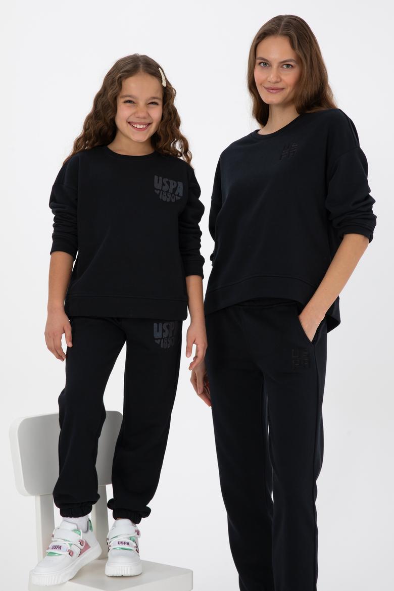 Kadın Siyah Bisiklet Yaka Basic Sweatshırt - 50313565014