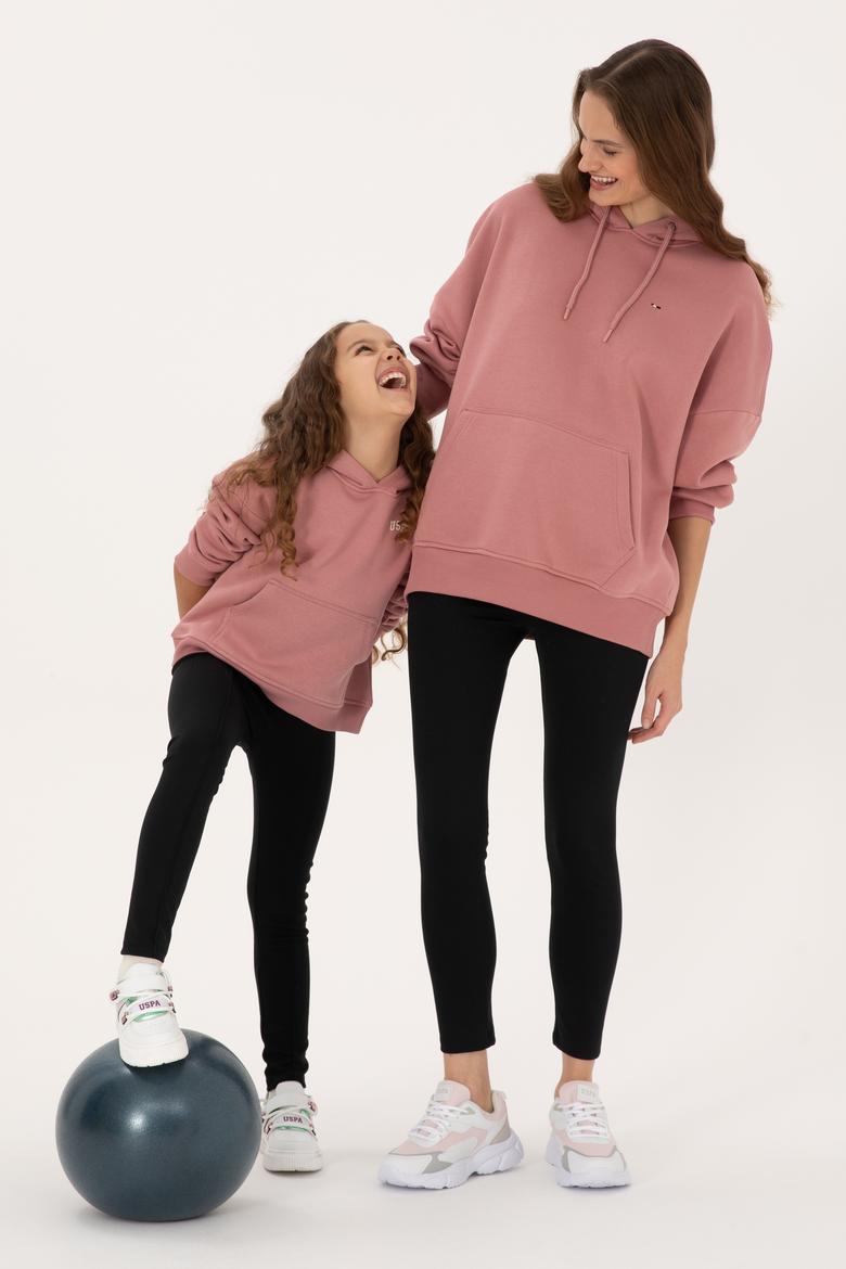 Kız Çocuk Orkide Kapüşonlu Şardonlu Basic Sweatshirt - 50314304022