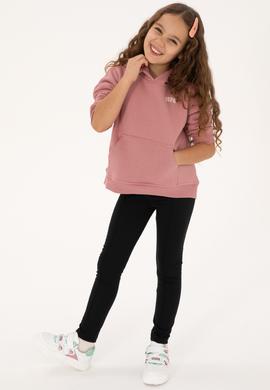 Kız Çocuk Orkide Kapüşonlu Şardonlu Basic Sweatshirt - 50314304022