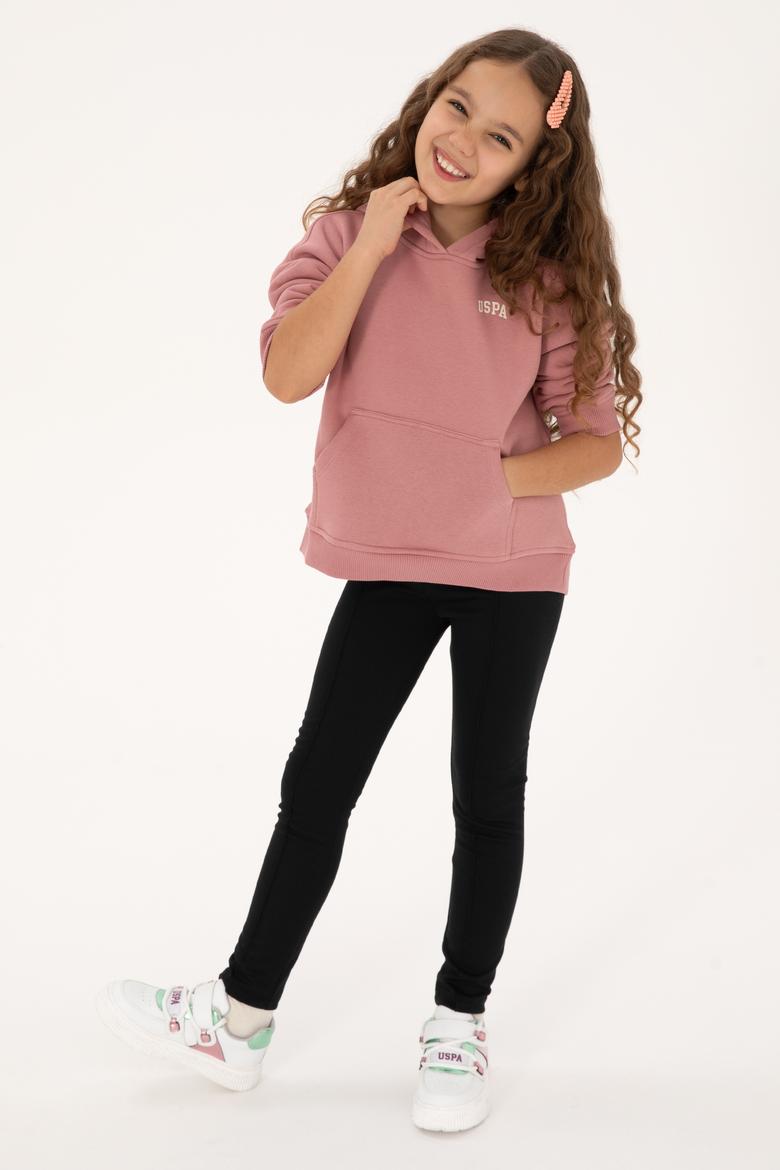 Kız Çocuk Orkide Kapüşonlu Şardonlu Basic Sweatshirt - 50314304022