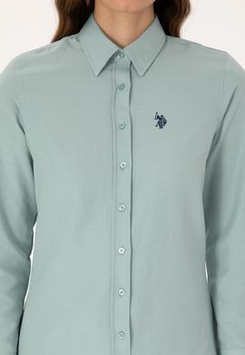 Kadın Mint Uzun Kollu Basic Gömlek - 50316711094