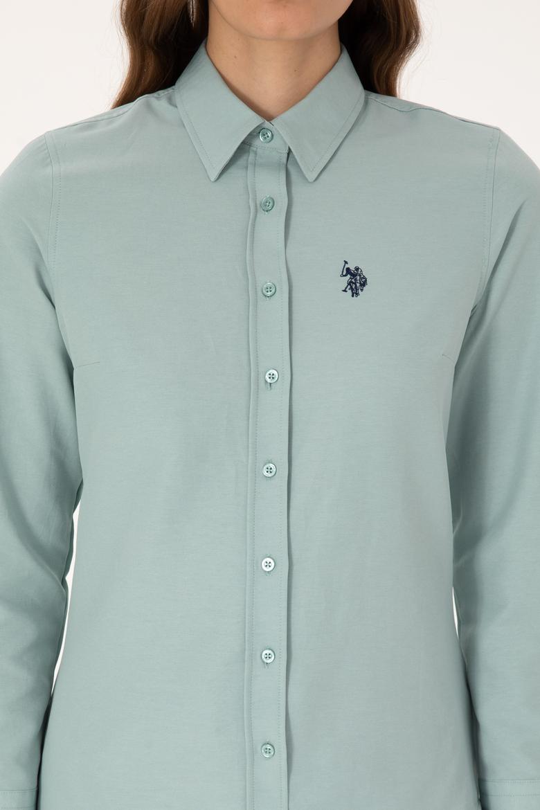 Kadın Mint Uzun Kollu Basic Gömlek - 50316711094