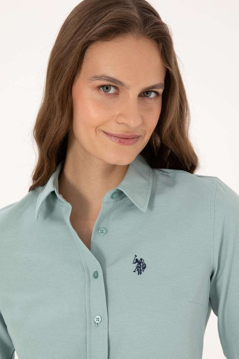 Kadın Mint Uzun Kollu Basic Gömlek - 50316711094