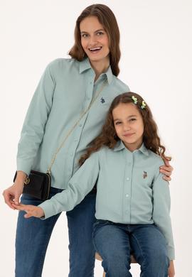 Kadın Mint Uzun Kollu Basic Gömlek - 50316711094