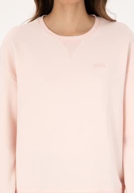 Kadın Açık Pembe Şardonlu Bisiklet Yaka Basic Sweatshırt - 50313586104
