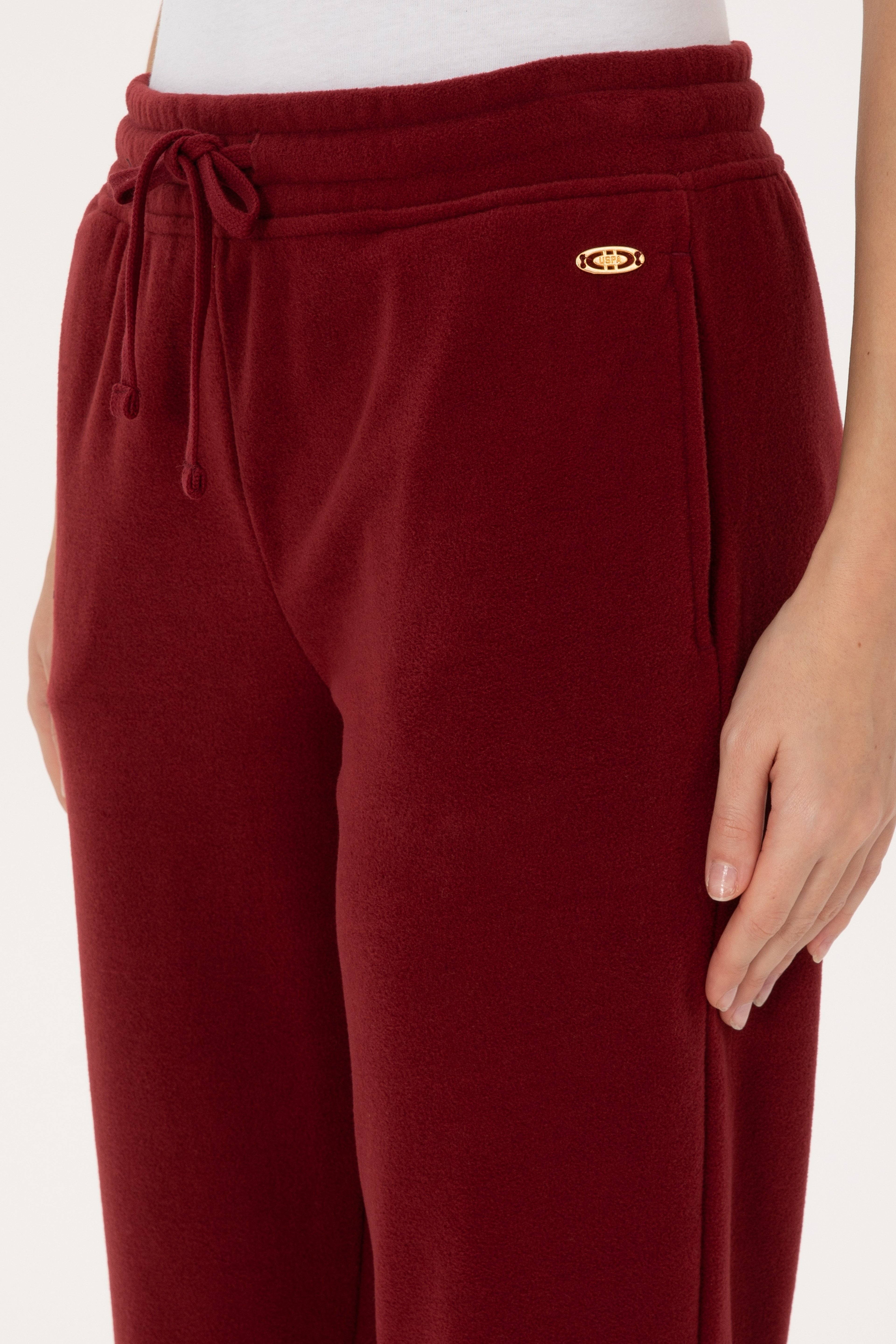 Kadın Bordo Polar Jogger Eşofman Altı - Image 7