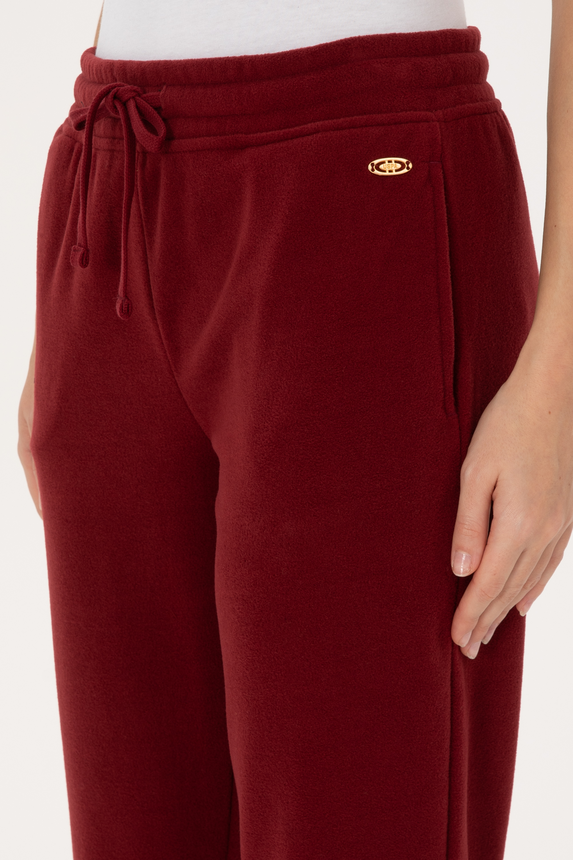 Kadın Bordo Polar Jogger Eşofman Altı