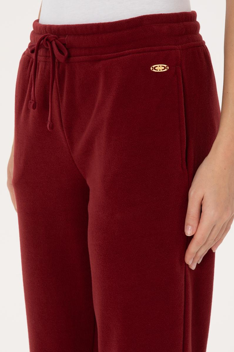 Kadın Bordo Polar Jogger Eşofman Altı