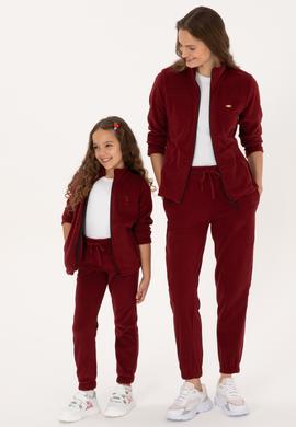 Kadın Bordo Polar Jogger Eşofman Altı - 50318758027